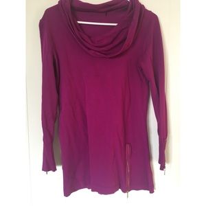 Cowl neck purple top